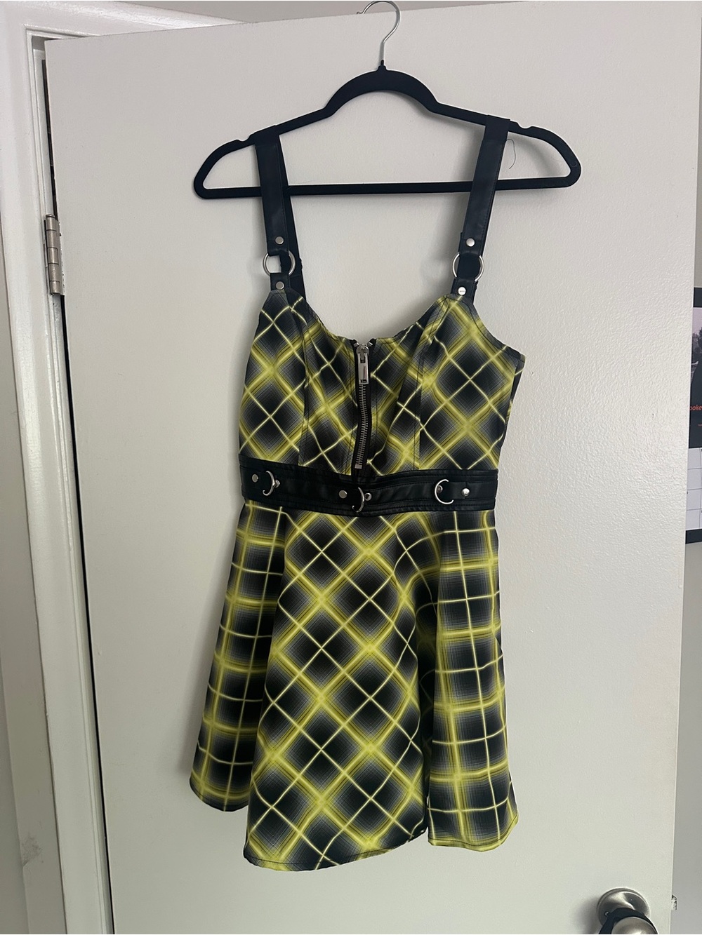 Yellow & Black plaid Widow dress